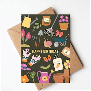 Garden birthday card, funny birthday card, outdoor lover birthday card, funny birthday card for mom or grandma