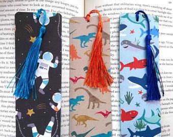 Boys bookmarks for kids, kids bookmarks, astronaut bookmarks, shark bookmark, cute bookmarks for kids, dinosaur bookmarks