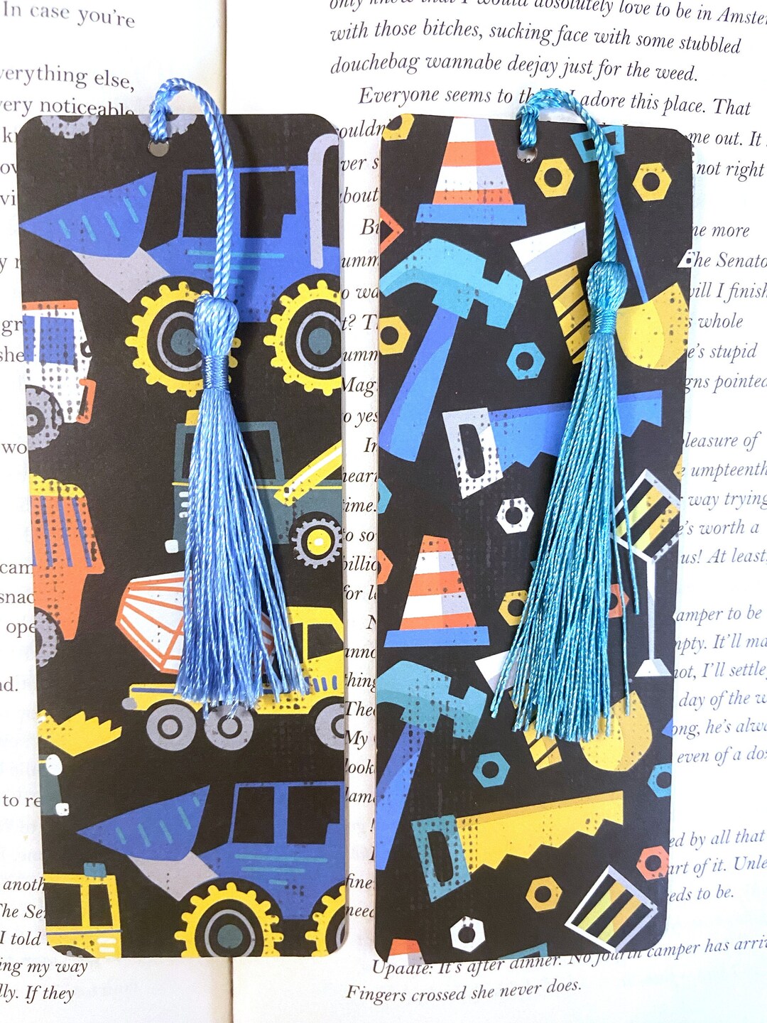 Boys Bookmarks for Kids, Construction Bookmarks, Bookmarks With Tassel ...
