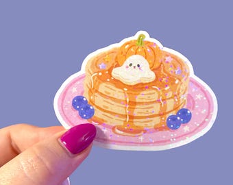 Boo berry ghost pancake sticker, spooky halloween waterproof sticker for laptop or water bottle