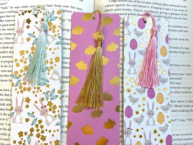 Easter Bunny Bookmark Set, Cute Baby Chick Bookmarks With Tassel, Book ...