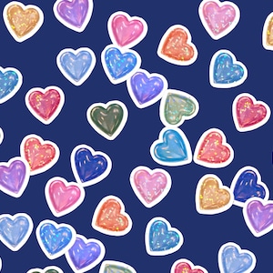 Mini holographic heart stickers, bulk mini stickers, cute girly stickers, space filler stickers for laptop or water bottle