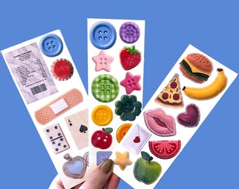 Mini junk journal sticker sheets, vintage scrapbook stickers, mini space fillers for scrapbooking