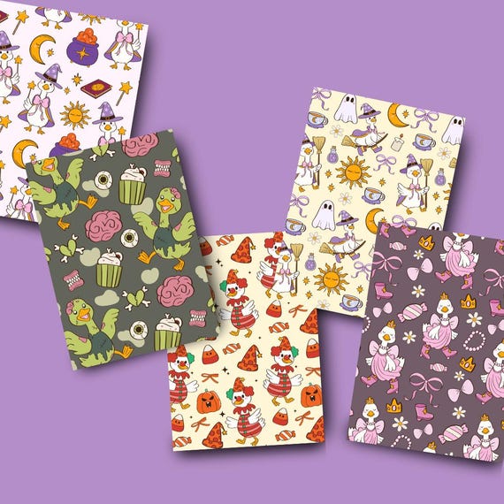 Goose in costumes Halloween cards, silly goose halloween card for kids, set of halloween cards
