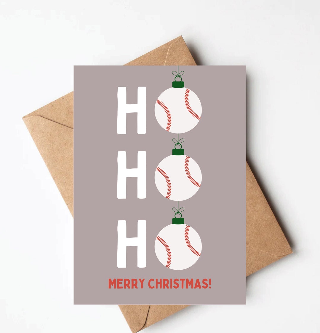 Baseball Christmas Card, Coach Christmas Card, Sports Holiday Cards for