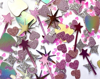 Tooth fairy confetti, tooth fairy decorations, fairy dust, glitter confetti, tooth fairy glitter