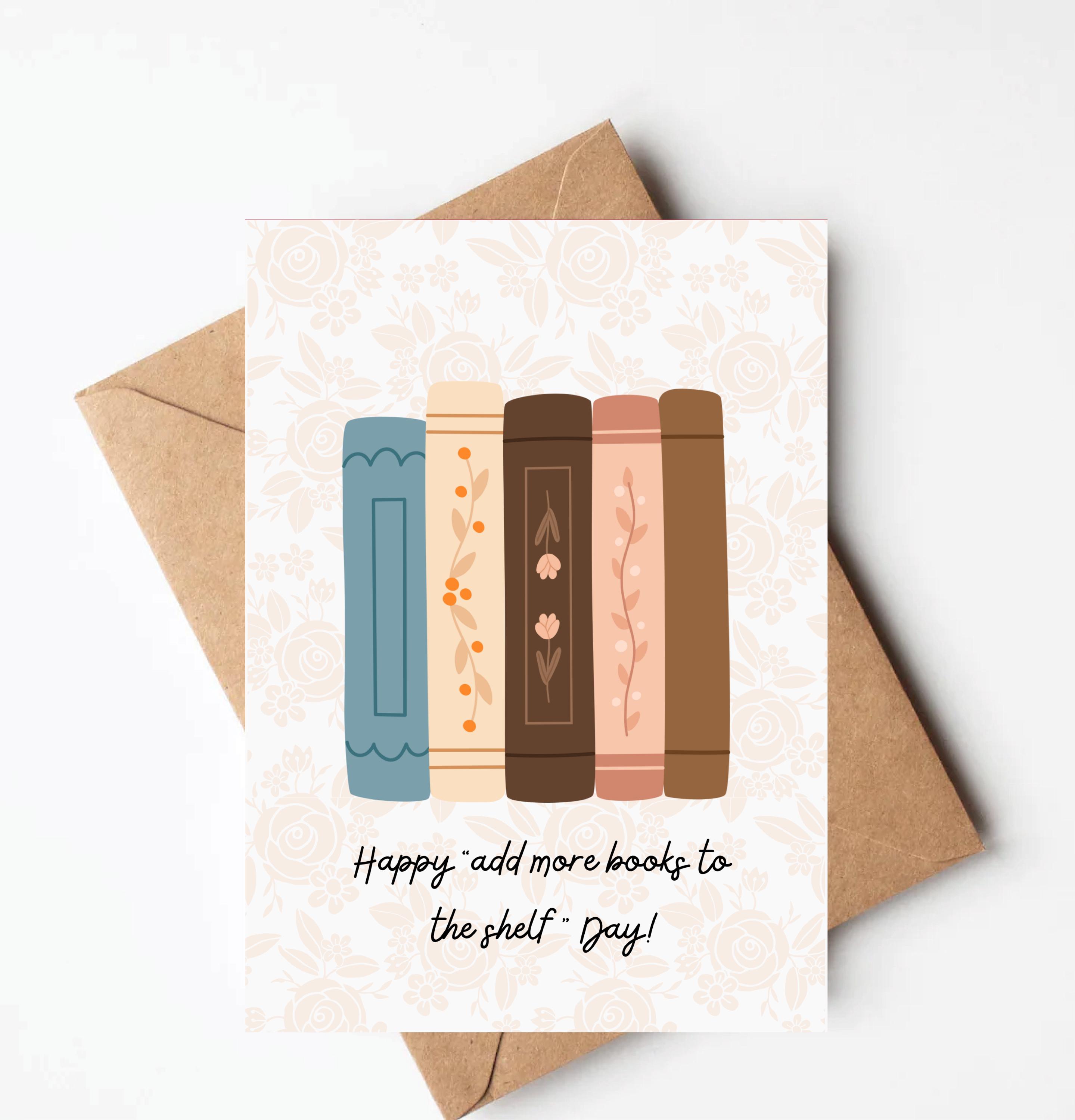 Pretty Book Lover Birthday Card, Book Worm Birthday Card for Friend ...