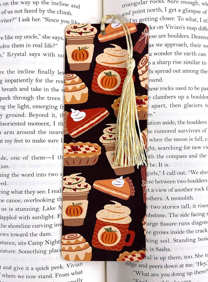 Pumpkin Spice Latte Bookmark, Cute Fall Bookmarks for Her, Pretty ...