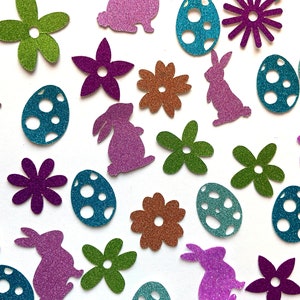 200 pieces of Easter confetti, Easter bunny confetti, spring glitter confetti, Easter table scatter, flower confetti, Easter egg confetti