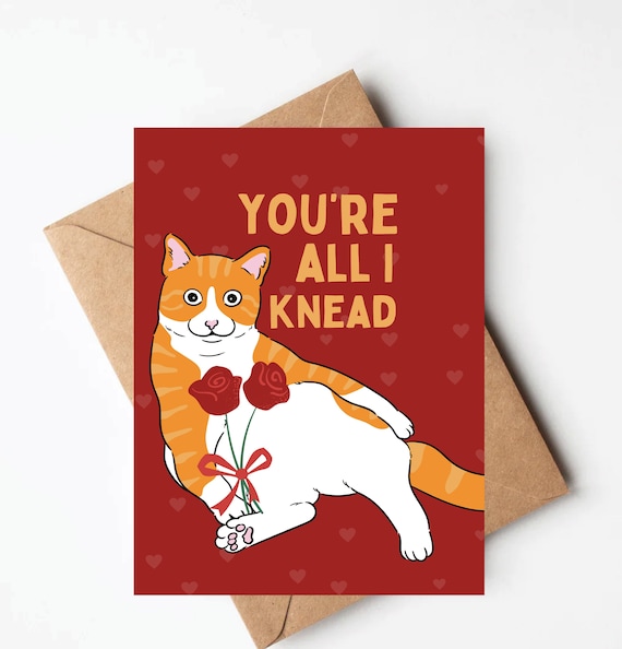 Artery8 Biglietto D'auguri San Valentino – Gatto Rosso E Gatto Soriano Innamorati, Cartolina Artistica Vuota