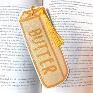 Holographic butter bookmark, funny food bookmark with tassel, kids bookmarks, bookmark for her or him, sparkly bookmark