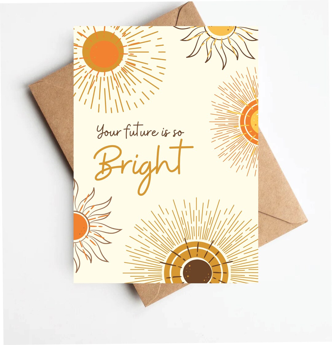 Boho Sun Graduation Card, Your Future is so Bright, Graduation Card for ...