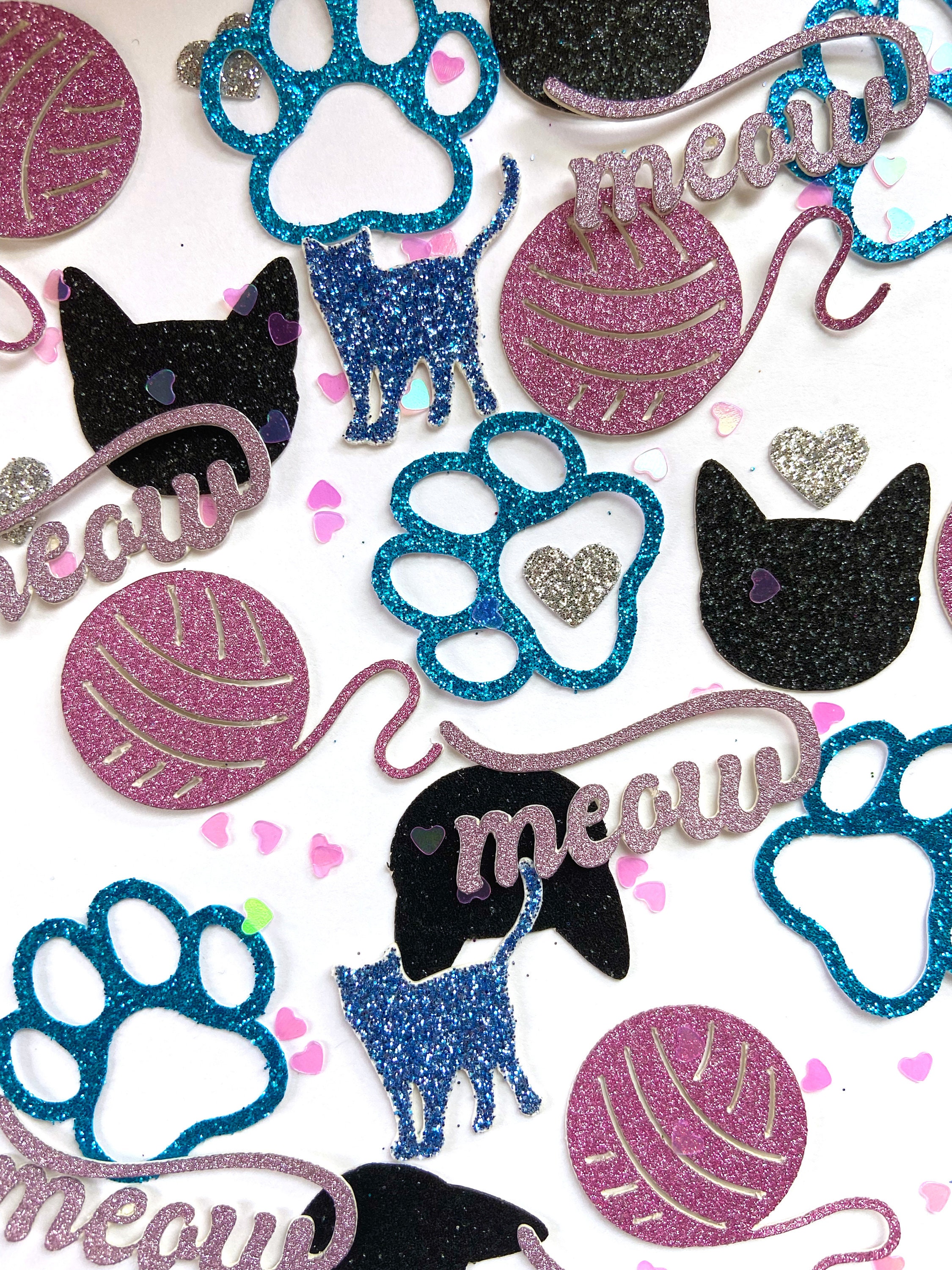 Cat Confetti Cat Birthday Decorations Cat Head Confetti Cat Etsy