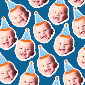 Personalized face birthday confetti, funny custom age party decorations, custom face confetti