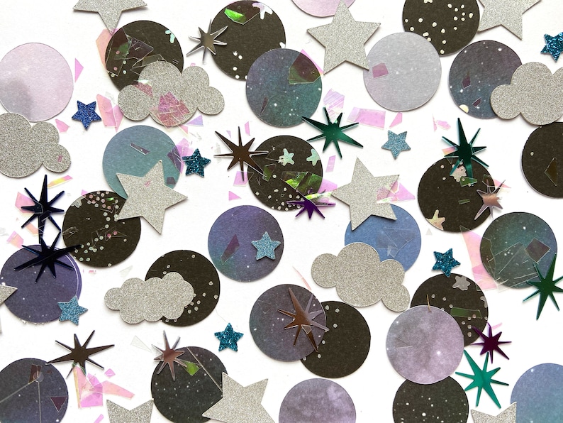 200 pieces of galaxy confetti space confetti galaxy birthday party decorations galaxy glitter