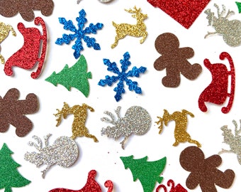 200 pieces of Christmas confetti, Christmas party decorations, holiday table scatter, Christmas glitter confetti