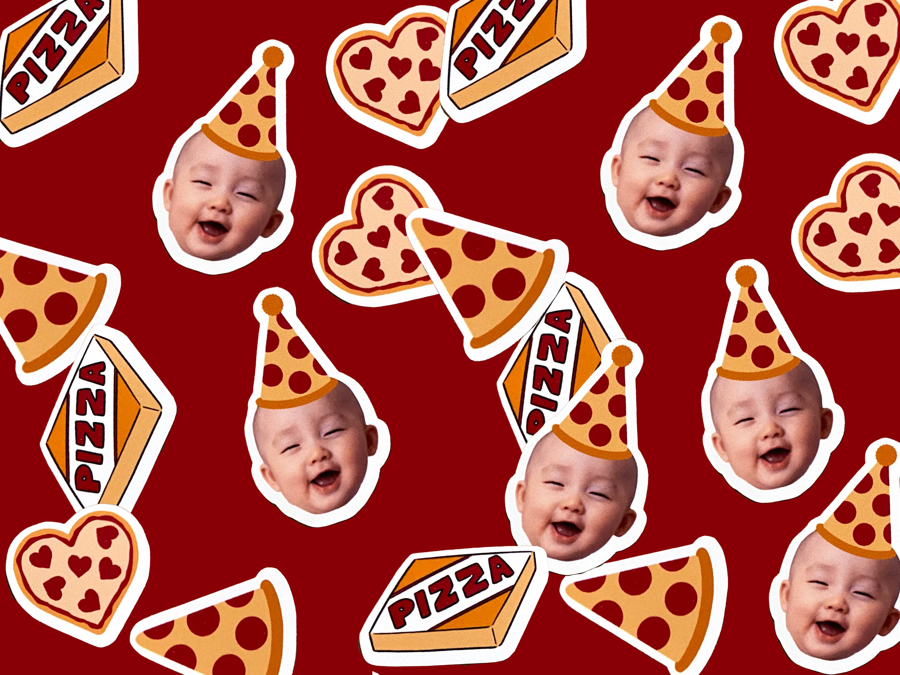 Personalized pizza birthday face confetti, pizza party birthday decorations, custom face confetti, Italian birthday
