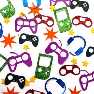 200 pieces of video game confetti, gamer birthday party decorations, gamer confetti, video game party