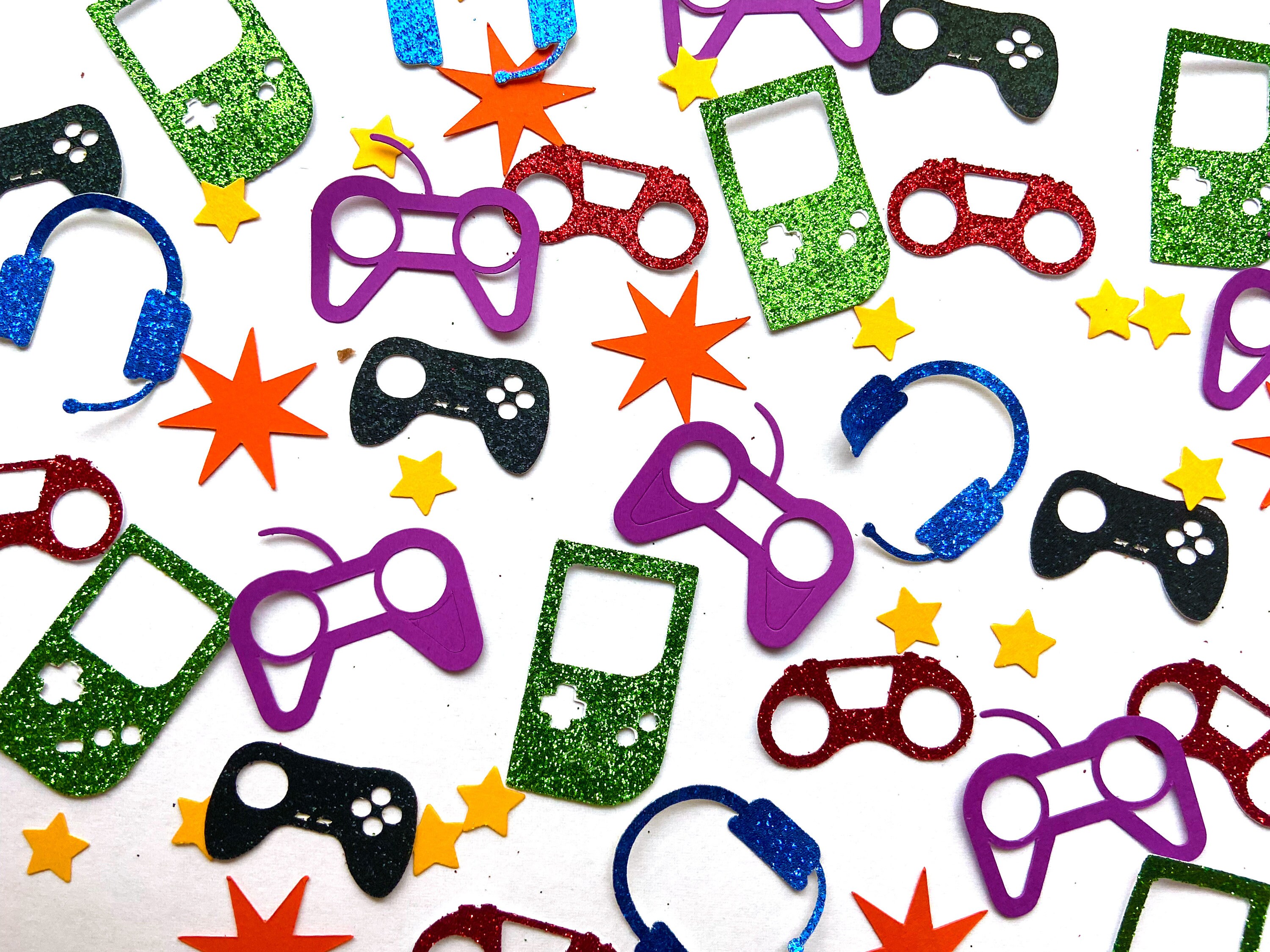 200 pieces of video game confetti gamer birthday party decorations gamer confetti video game party