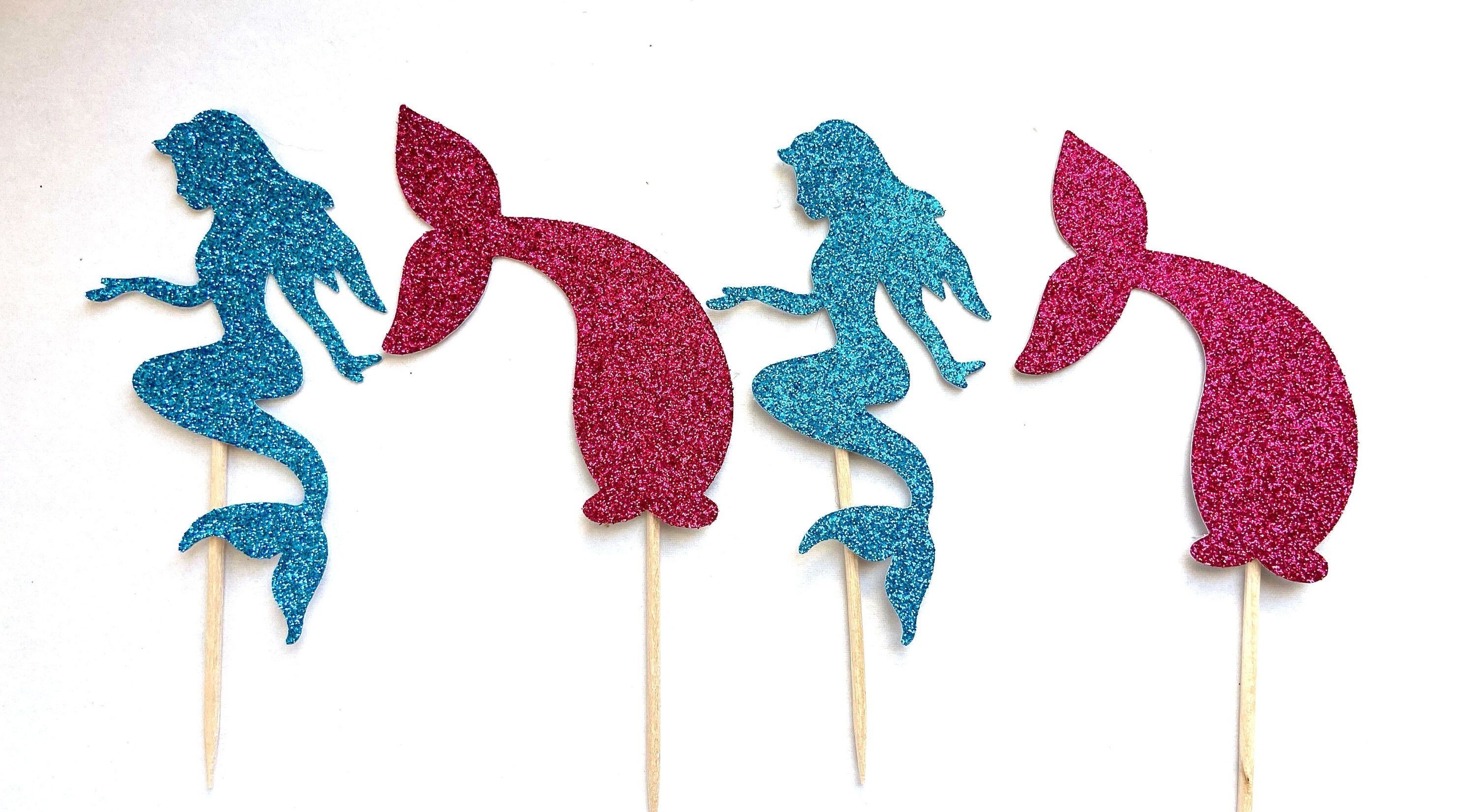 Mermaid Cupcake Toppers Mermaid Tail Cupcake Toppers Mermaid Etsy UK