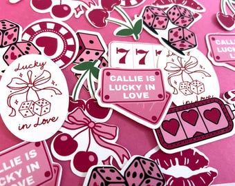 Lucky in Love bachelorette confetti, Casino Bachelorette bridal shower decorations, Perfect Match, Vegas bachelorette party personalized