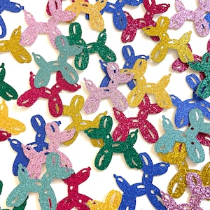200 pieces of balloon dog birthday confetti, rainbow birthday confetti, cute colorful circus birthday confetti