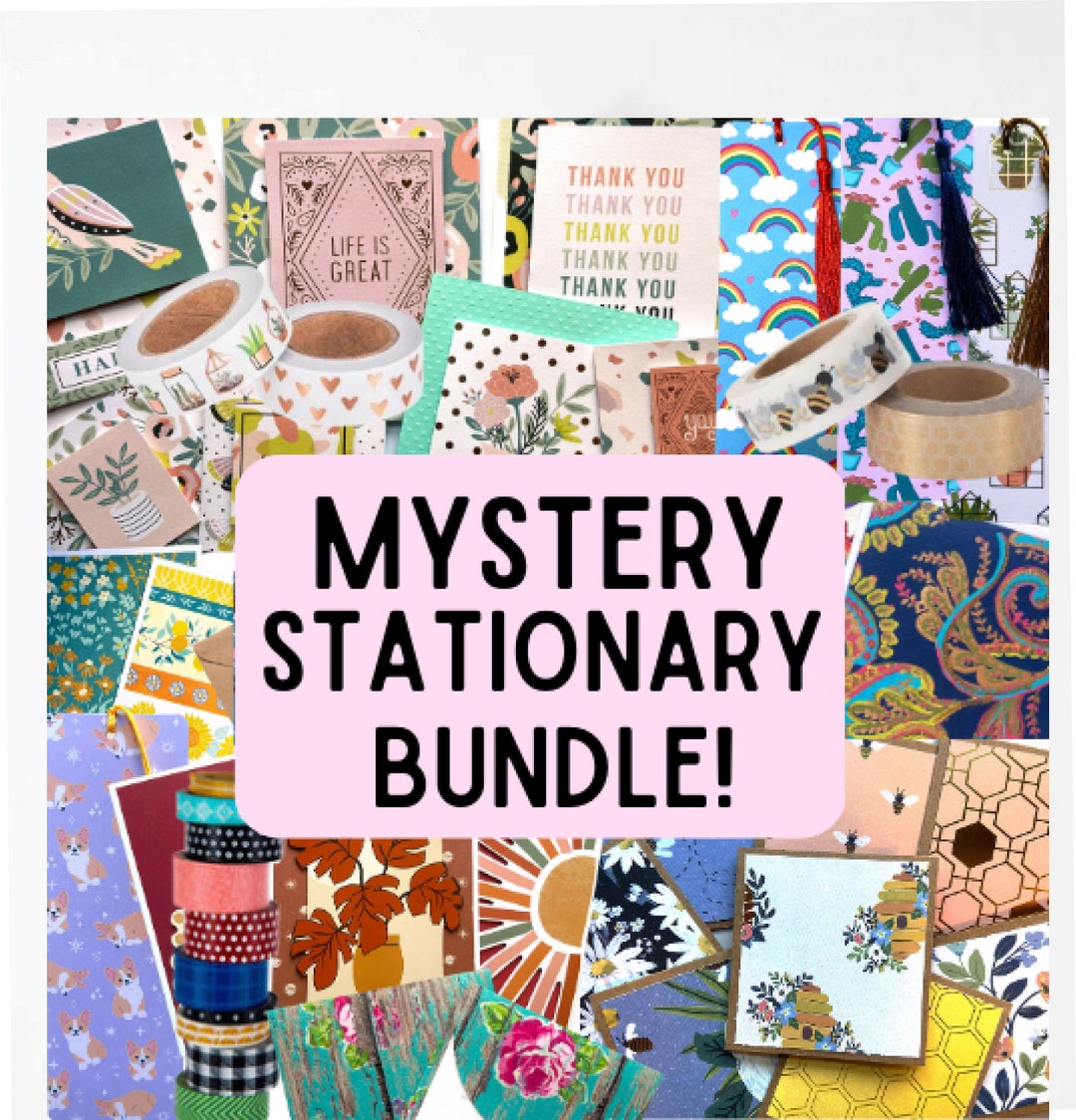 Mystery Stationary Set, Stationary Grab Bag, Assorted Notecard Set, Pen