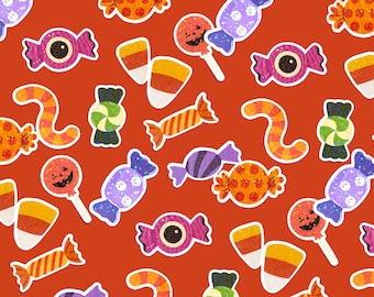Mini halloween candy stickers, holographic water proof space filler stickers