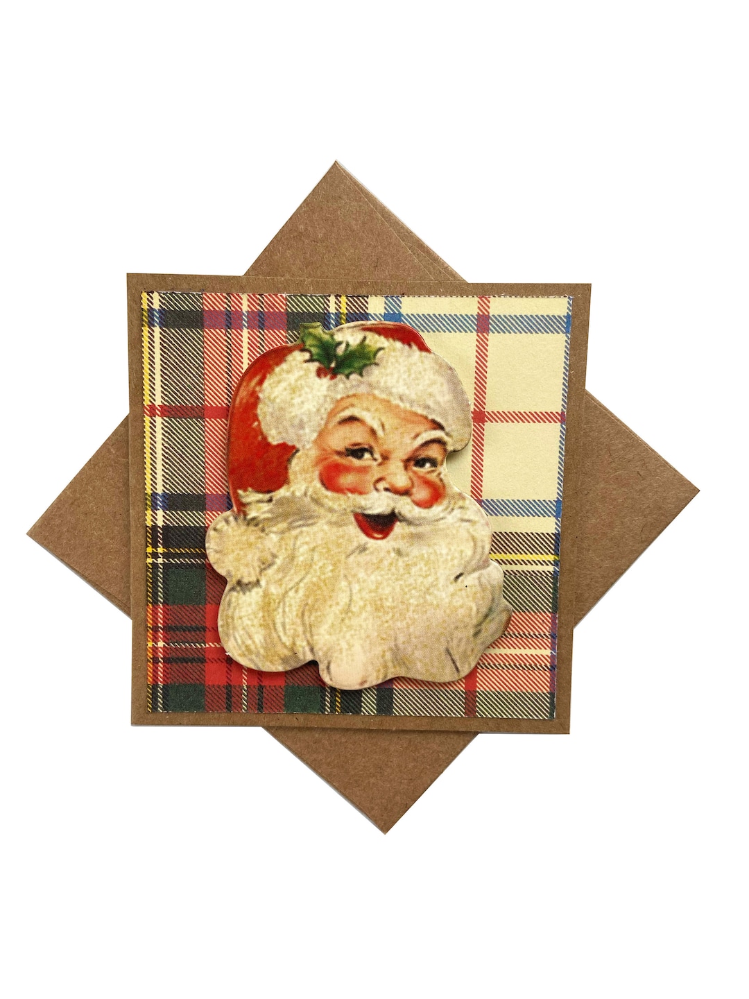 Mini Christmas Cards, Vintage Santa Christmas Cards, Small Christmas