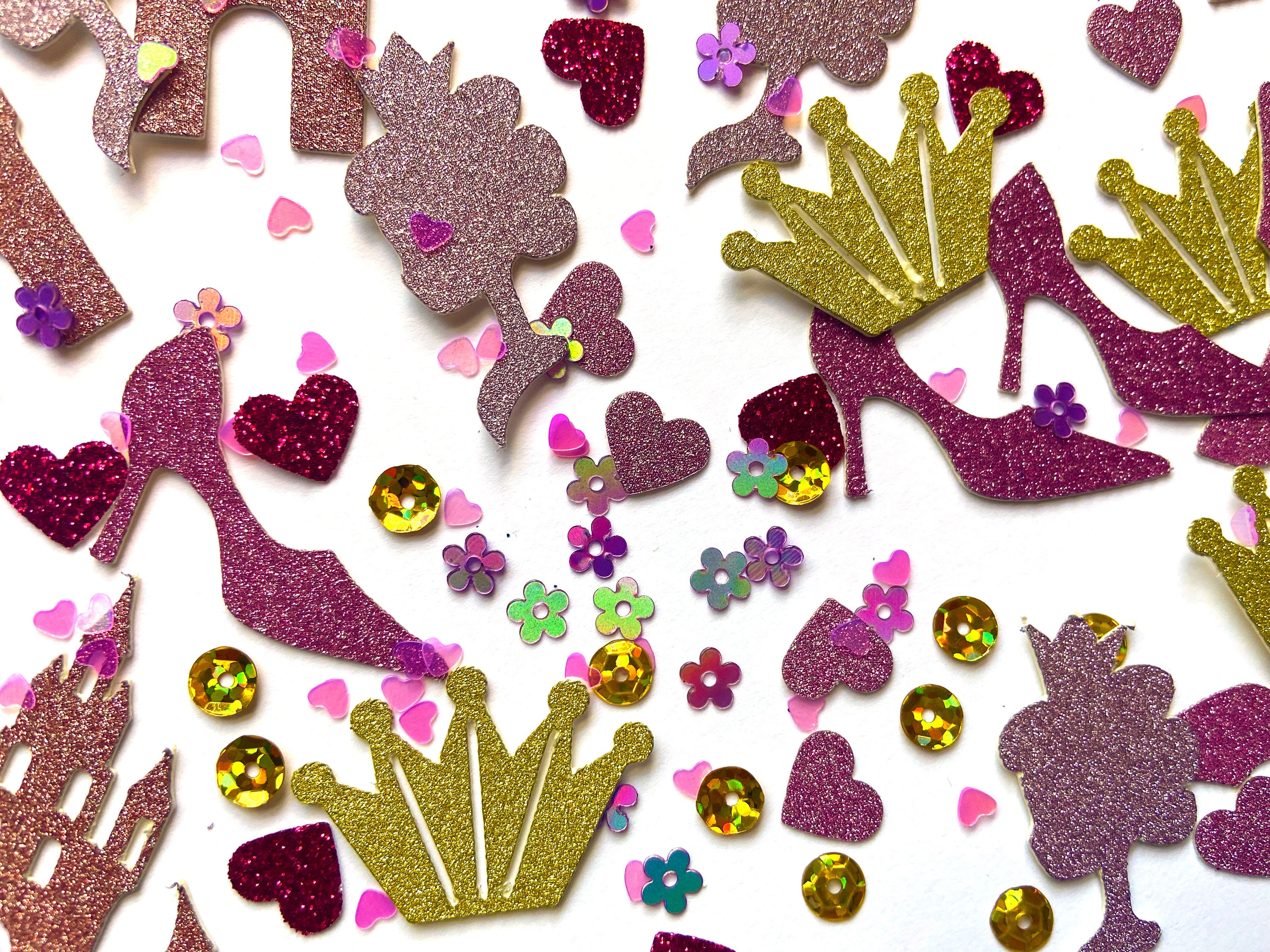 Princess confetti princess birthday decorations pink glitter confetti princess party table scatter