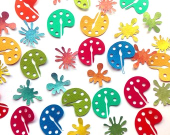 Paint splatter confetti, art birthday party decorations, art party, paint party decorations, art themed confetti
