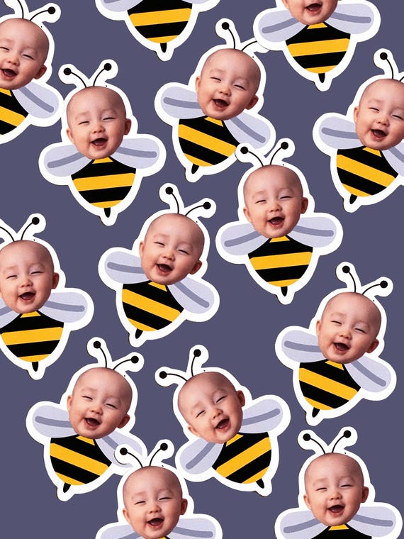 Personalized bee birthday face confetti, bumble bee birthday decorations, custom face confetti, honeybee birthday