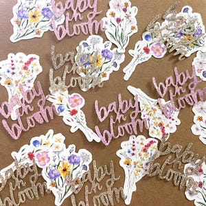 Baby in bloom wildflower confetti, baby in bloom decorations, pretty baby shower confetti baby girl, 200 pieces
