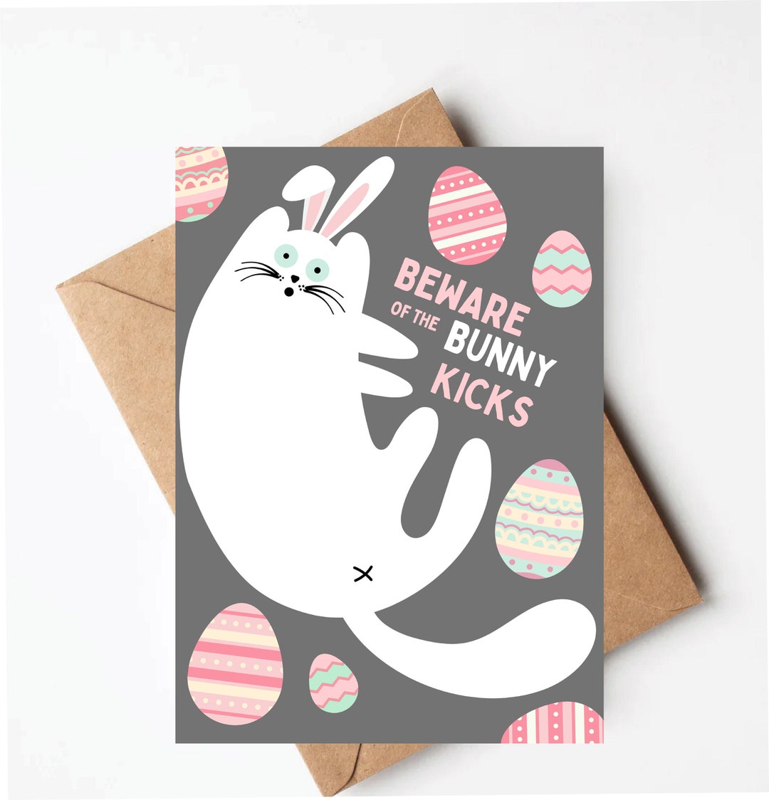 Funny Cat Easter Card Cute Easter Card for Cat Lover Unique Etsy