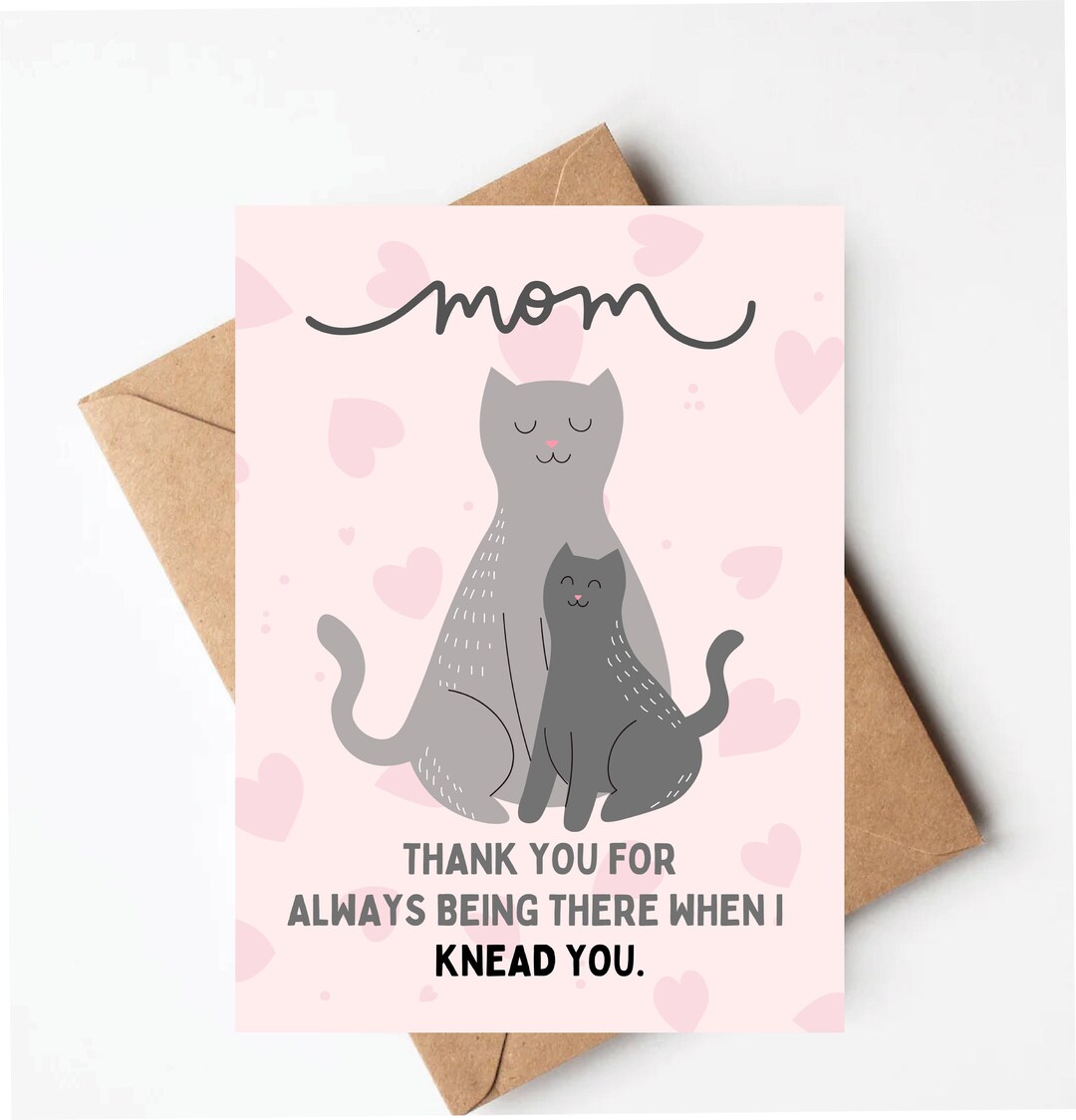 Cat Mother's Day Card, Cute Cat Mom Card, Funny Mother's Day Card ...