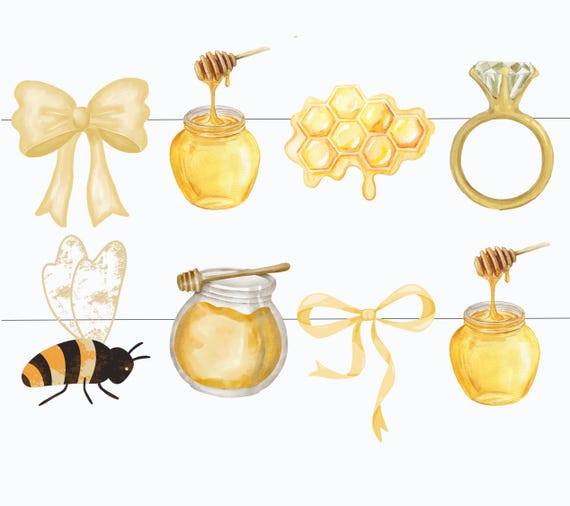 She found her honey bridal shower garland, honey bee banner bunting, bee bachelorette party, bridal shower decorations