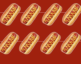 Hotdog birthday party banner, weenies hotdog bachelorette decorations
