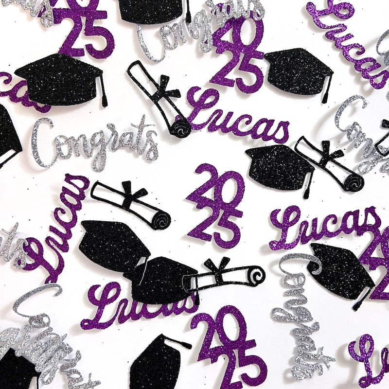 💖Buy 2 Free Shipping💖Personalized graduation confetti, 200 Pcs graduation party decorations, class of 2025 confetti, high school college graduation confetti with names