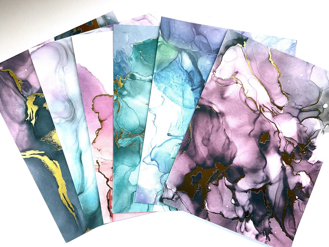 Set of 10 Gold Foil Marble Notecards, Elegant Notecards With Envelopes ...