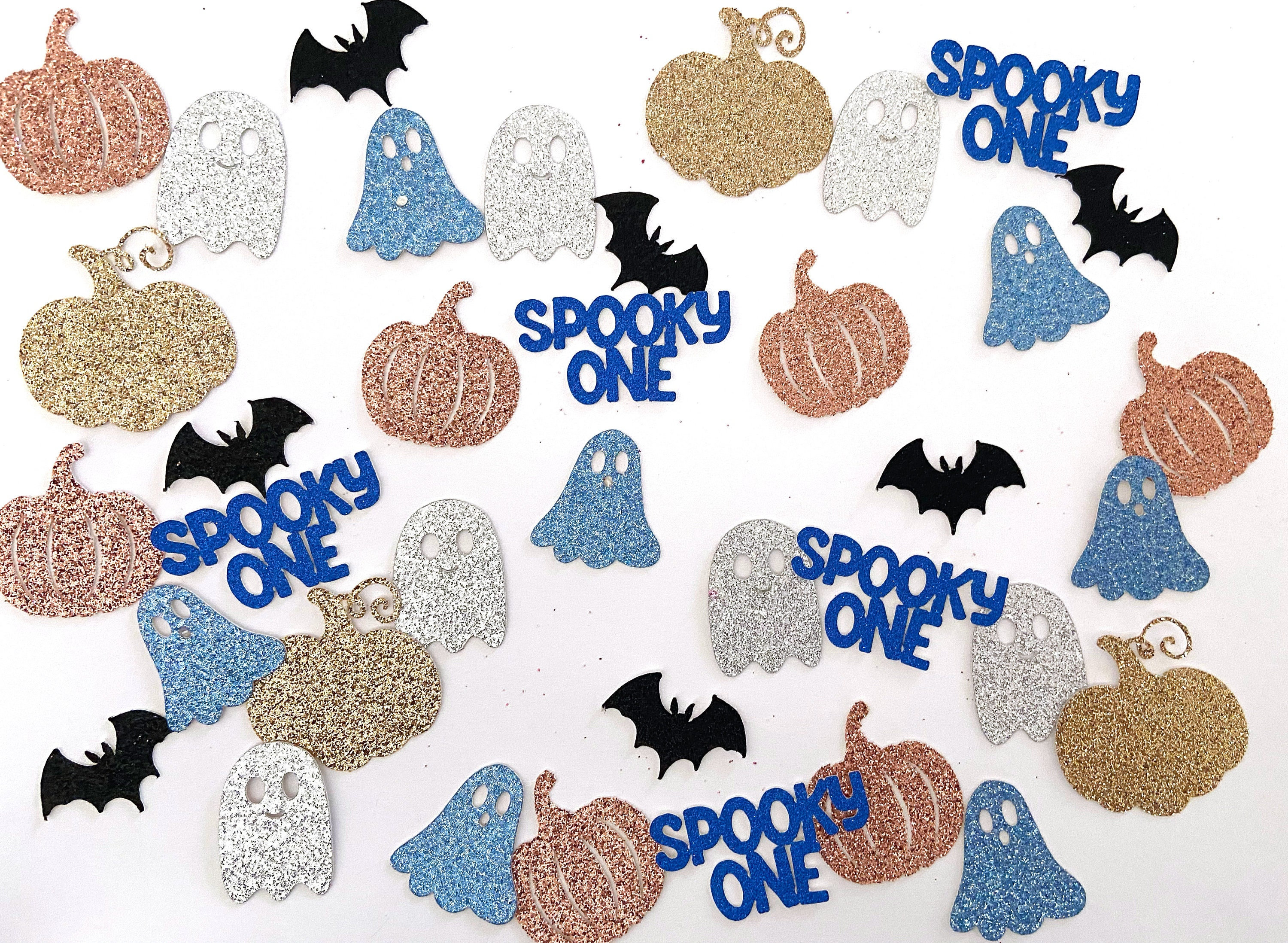 Blue spooky one confetti boy birthday halloween confetti ghost 1st birthday confetti halloween party decorations