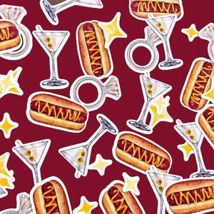 Weenies and tinis bachelorette confetti, weenie martini bridal shower decorations, funny Bachelorette party, 100 pieces