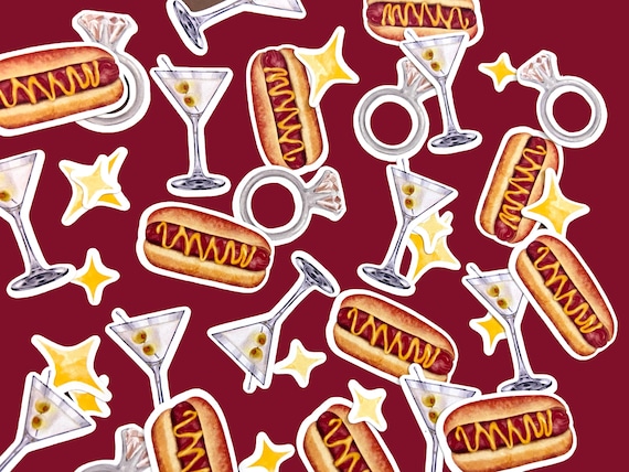 Weenies and tinis bachelorette confetti, weenie martini bridal shower decorations, funny Bachelorette party, 100 pieces