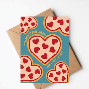 Funny pizza valentines day card for husband or boyfriend, dirty valentine for husband, valentine for boyfriend, funny anniversary love card