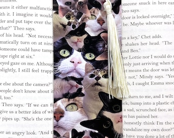 Custom pet photo bookmark, personalized cat dog book lover gift, book lover stocking stuffer, gift with pet face, cat mom gift
