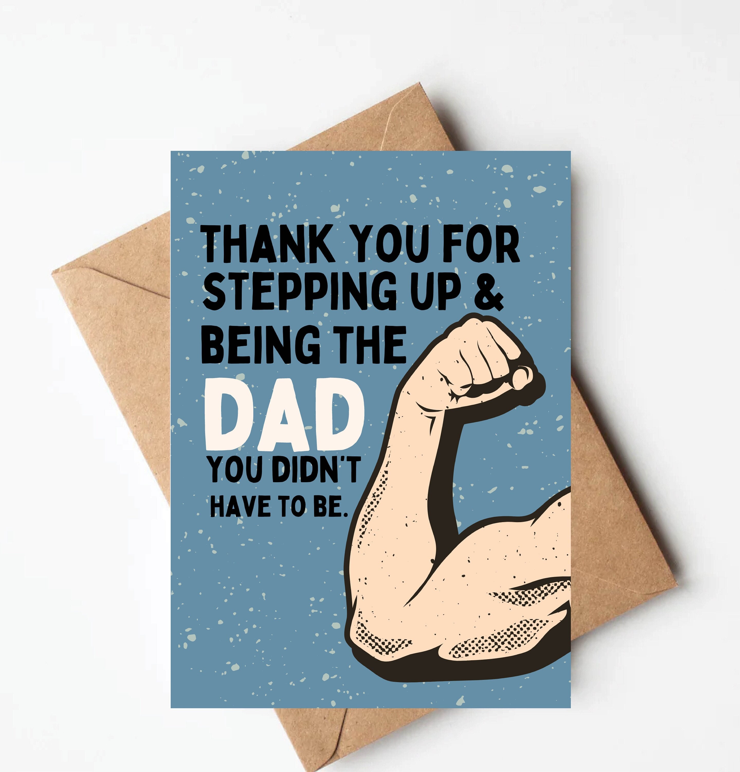 Funny Step Dad Father's Day Card - Bonus Dad Greeting Card From Daughter Or Son