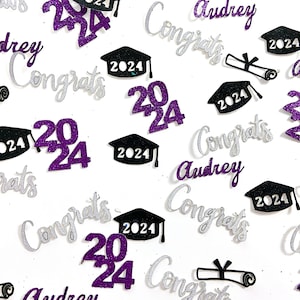 Personalized graduation confetti, graduation party decorations, 2024 confetti, graduation confetti with names