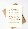 First Mother's Day card, Funny Mother's Day card, kick ass mom card, mothers day card for friend, 1st mothers day
