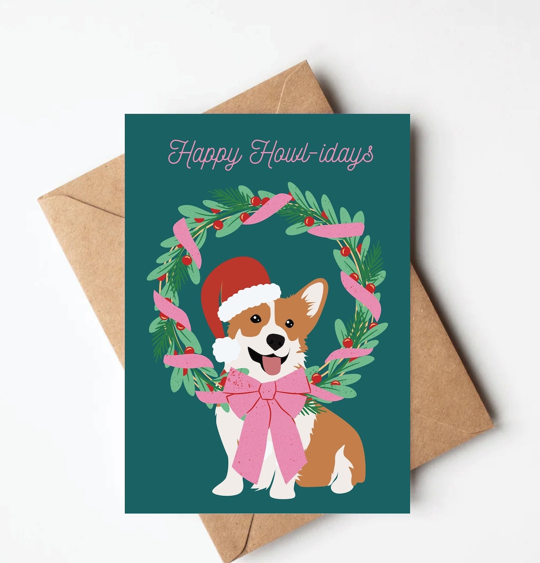 Christmas Card, Funny Dog Christmas Card, Happy Holidays,