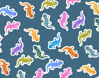Mini pegatinas holográficas de lagarto, mini pegatinas de salamandra reptil a granel, pegatinas de relleno para computadora portátil o botella de agua