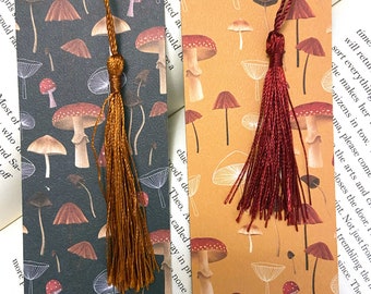 Mushroom bookmarks, cottagecore bookmark with tassel, cute mushroom bookmarks, bookmarks for women, bookmark for her, fall mushroom bookmark
